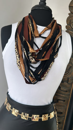 Animal print licra necklace