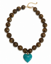 Load image into Gallery viewer, Turquesa heart necklace