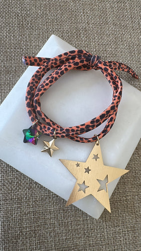 Stars & animal print bracelet