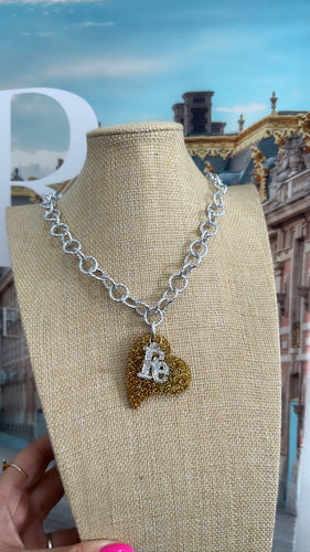 Fe (Faith) and heart gold necklace