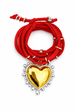 Load image into Gallery viewer, Heart licra bracelet red