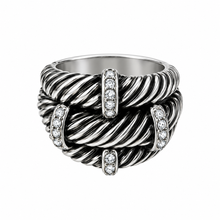 Load image into Gallery viewer, Silver antique shine ring