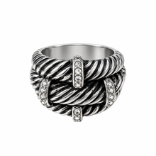Load image into Gallery viewer, Silver antique shine ring