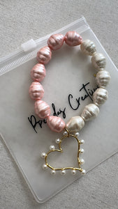 Bracelet pearls & heart