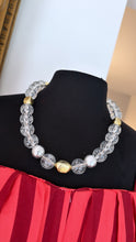 Load image into Gallery viewer, Clear, silver &amp; gold necklace