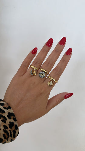 Star & moon ring