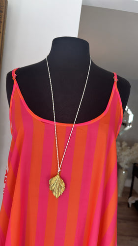 Necklace long & leaf
