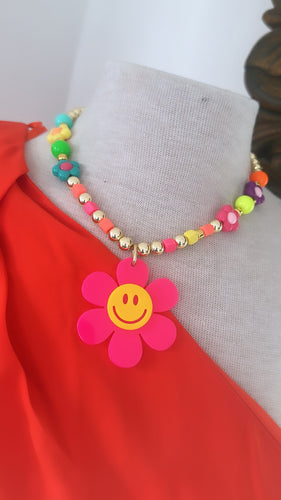 Happy face necklace