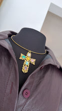 Load image into Gallery viewer, Cross multicolor choker