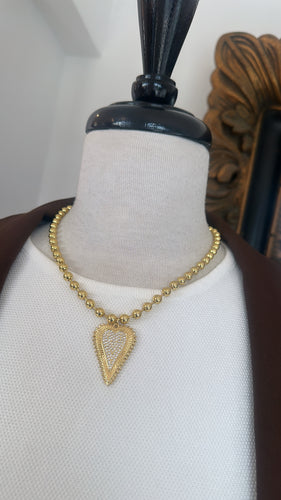 Heart gold chain balls