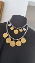 Load image into Gallery viewer, 5 Coins gold necklace