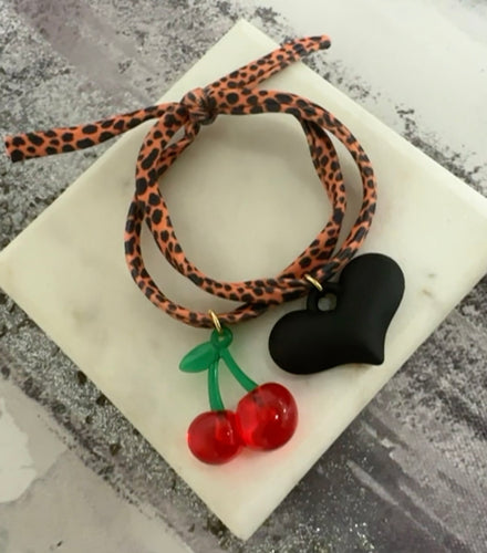 Cherry & heart bracelet