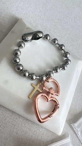 Heart & cross bracelet