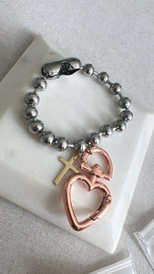 Heart & cross bracelet
