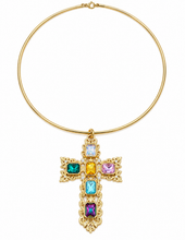 Load image into Gallery viewer, Cross multicolor choker