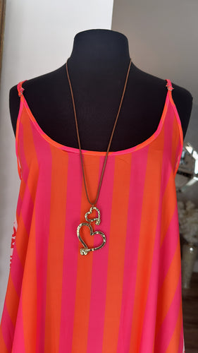 Two hearts gold necklace