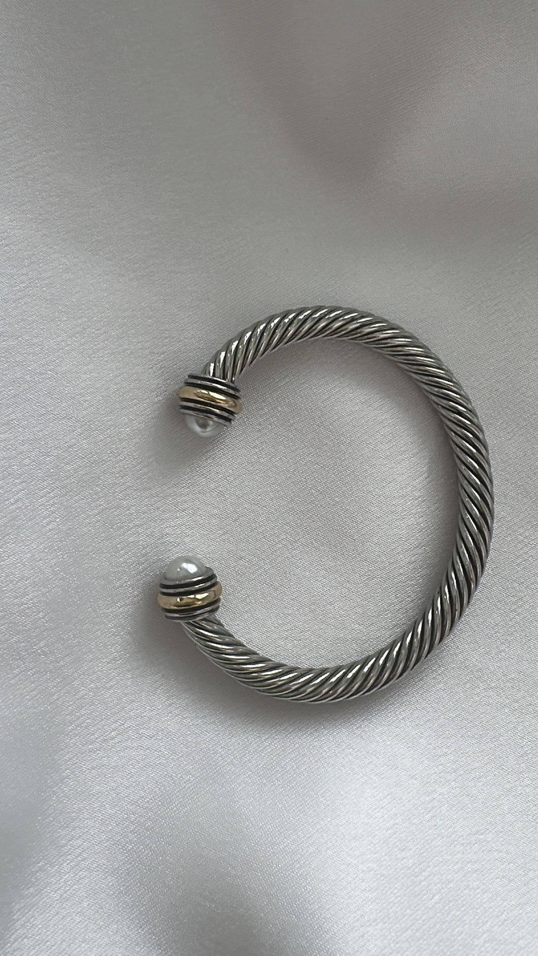 Bangle silver & pearl