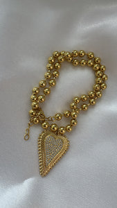 Heart gold chain balls