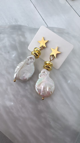 Earrings stars and pearls