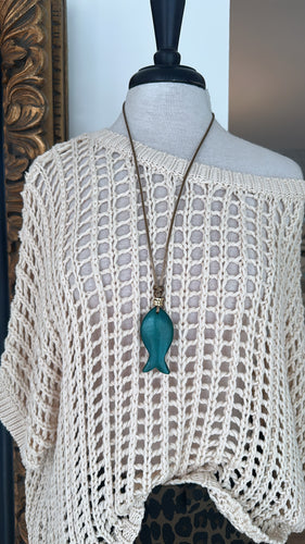 Fish necklace long