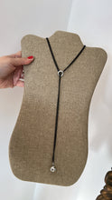 Load image into Gallery viewer, Lariat black &amp; silver