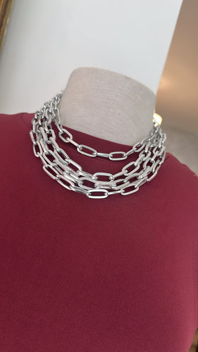 Multi necklace silver