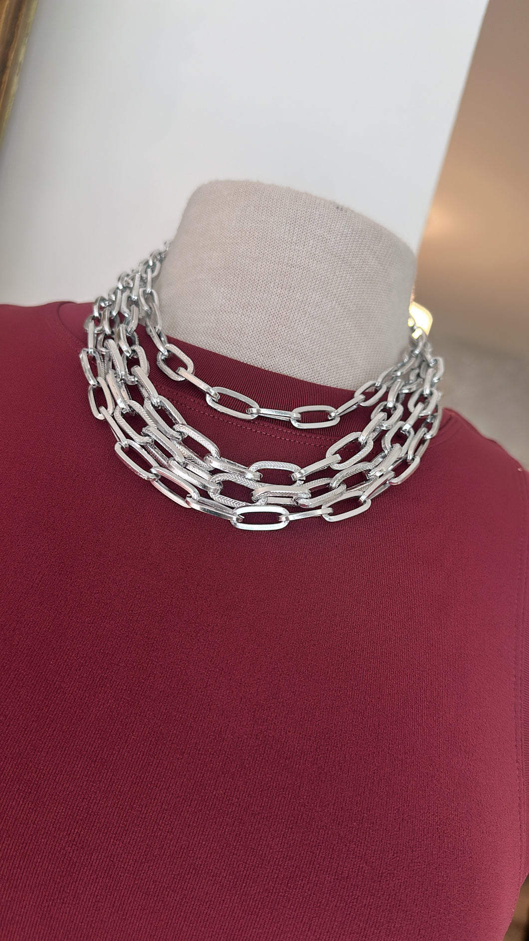 Multi necklace silver