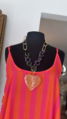 Long necklace heart