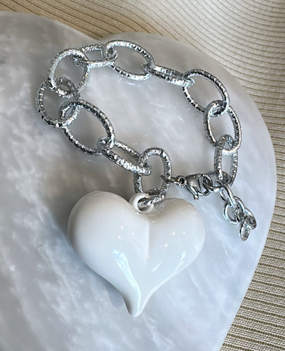 Heart white bracelet