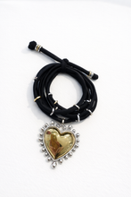 Load image into Gallery viewer, Heart licra bracelet black