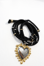 Load image into Gallery viewer, Heart licra bracelet black