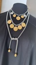 Load image into Gallery viewer, 5 coins gold &amp; silver necklace