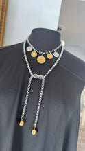 Load image into Gallery viewer, 5 coins gold &amp; silver necklace