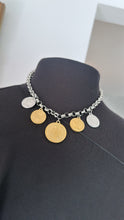 Load image into Gallery viewer, 5 coins gold &amp; silver necklace