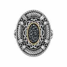 Load image into Gallery viewer, Ring oval silver &amp; gold