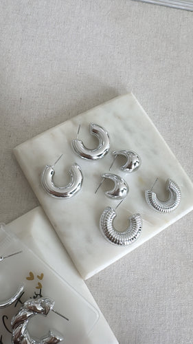 Silver earrings hoops