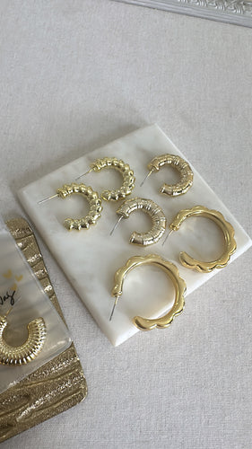 Hoops gold earrings
