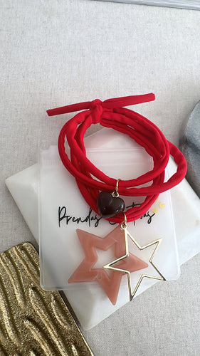 Licra bracelet stars & heart