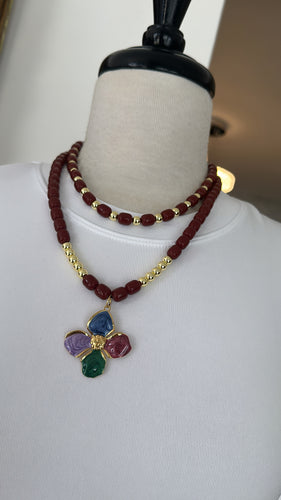 Set 2 necklace flower