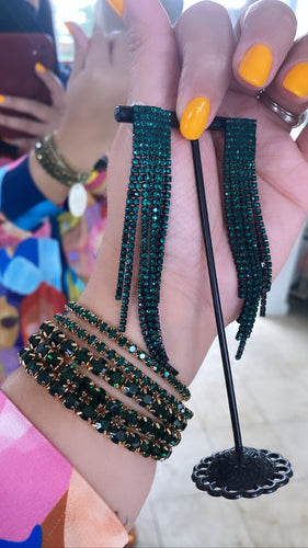 Green shine earrings
