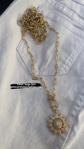 Sunflower necklace long